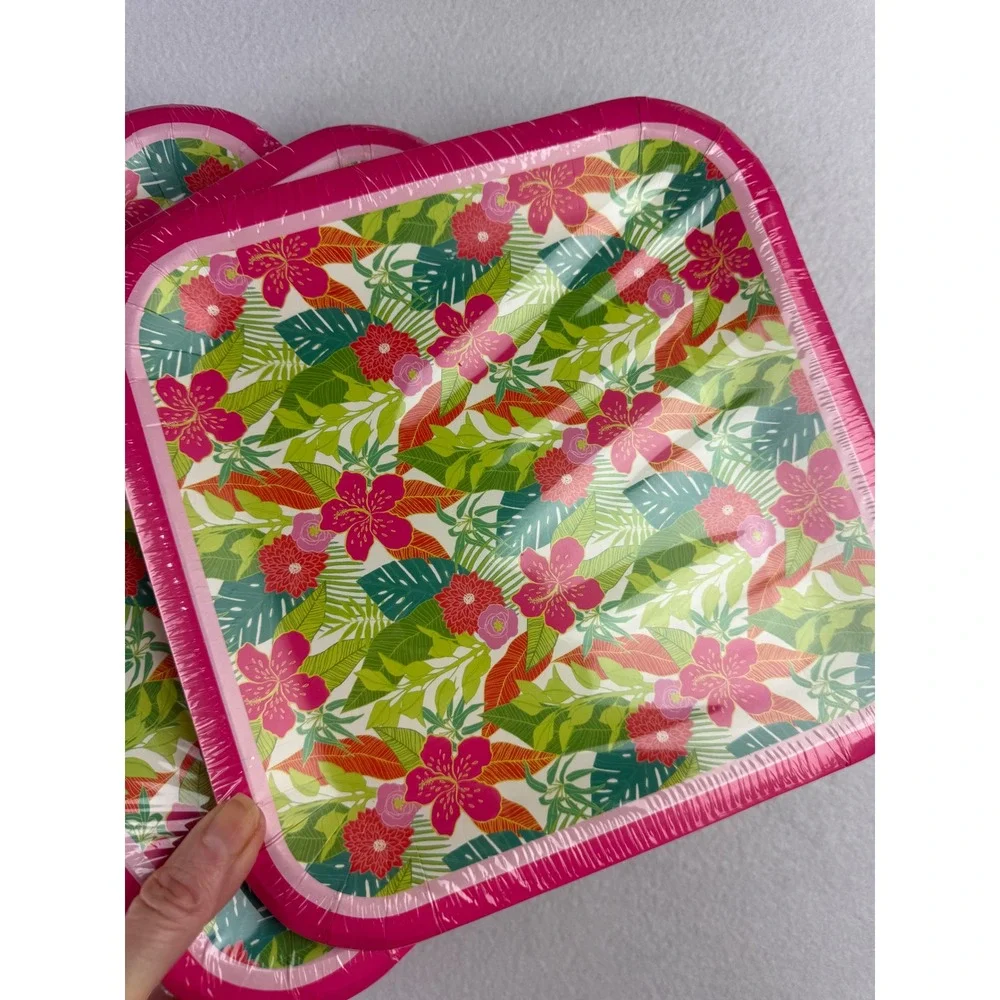 Tropical Luau Party Supplies Set 48 Plates 72 Napkins Fringe Inflatable Decor
